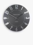 Thomas Kent Mulberry Arabic Numeral Wall Clock, 30cm, Graphite Silver