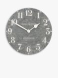 Thomas Kent Outdoor Arabic Numeral Wall Clock, 51cm, Cement