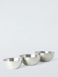 John Lewis Nesting Stainless Steel Mixing Bowls, Set of 3, Silver