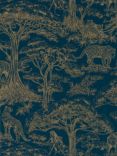 Clarke & Clarke Kisumu Wallpaper, Midnight