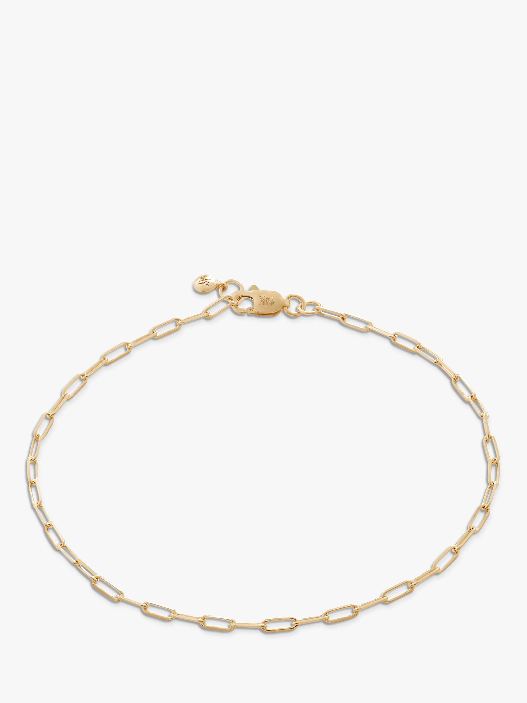 Buy Monica Vinader 14ct Gold Paperclip Chain Bracelet, Gold Online at johnlewis.com