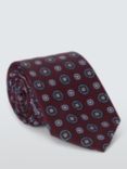 John Lewis Silk Foulard Pattern Tie, Burgundy