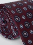 John Lewis Silk Foulard Pattern Tie, Burgundy