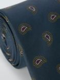 John Lewis Silk Spaced Paisley Pattern Tie, Navy