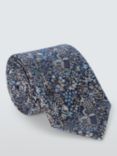 John Lewis Silk Woven Woodland Floral Tie, Mid Blue