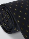 John Lewis Silk Blend Foulard Tie, Navy