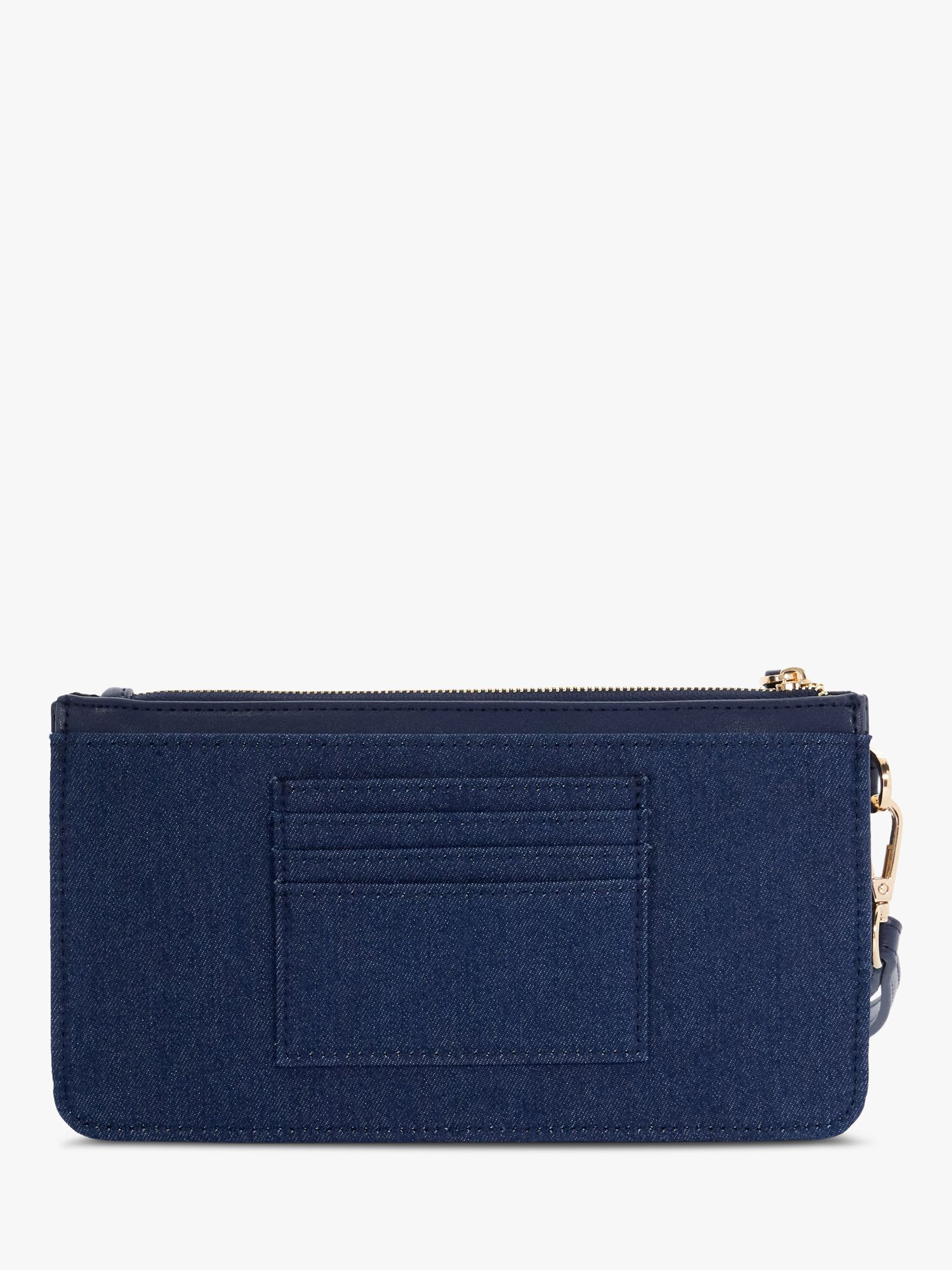 Dune Starlette Quilted Wristlet Pouch Bag, Denim Blue