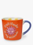 Eleanor Bowmer 'Gratitude Is My Attitude' Bone China Mug, 300ml, Multi