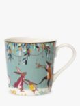 Sara Miller Woodland Tales Skaters 22ct Gold Porcelain Mug, 340ml, Multi