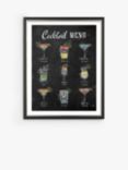 John Lewis Anna Kozlenko 'Cocktail Menu' Framed Print, 38 x 30cm, Black/Multi