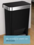 simplehuman Rectangular Pedal Bin, 45L