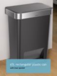 simplehuman Rectangular Pedal Bin, 45L