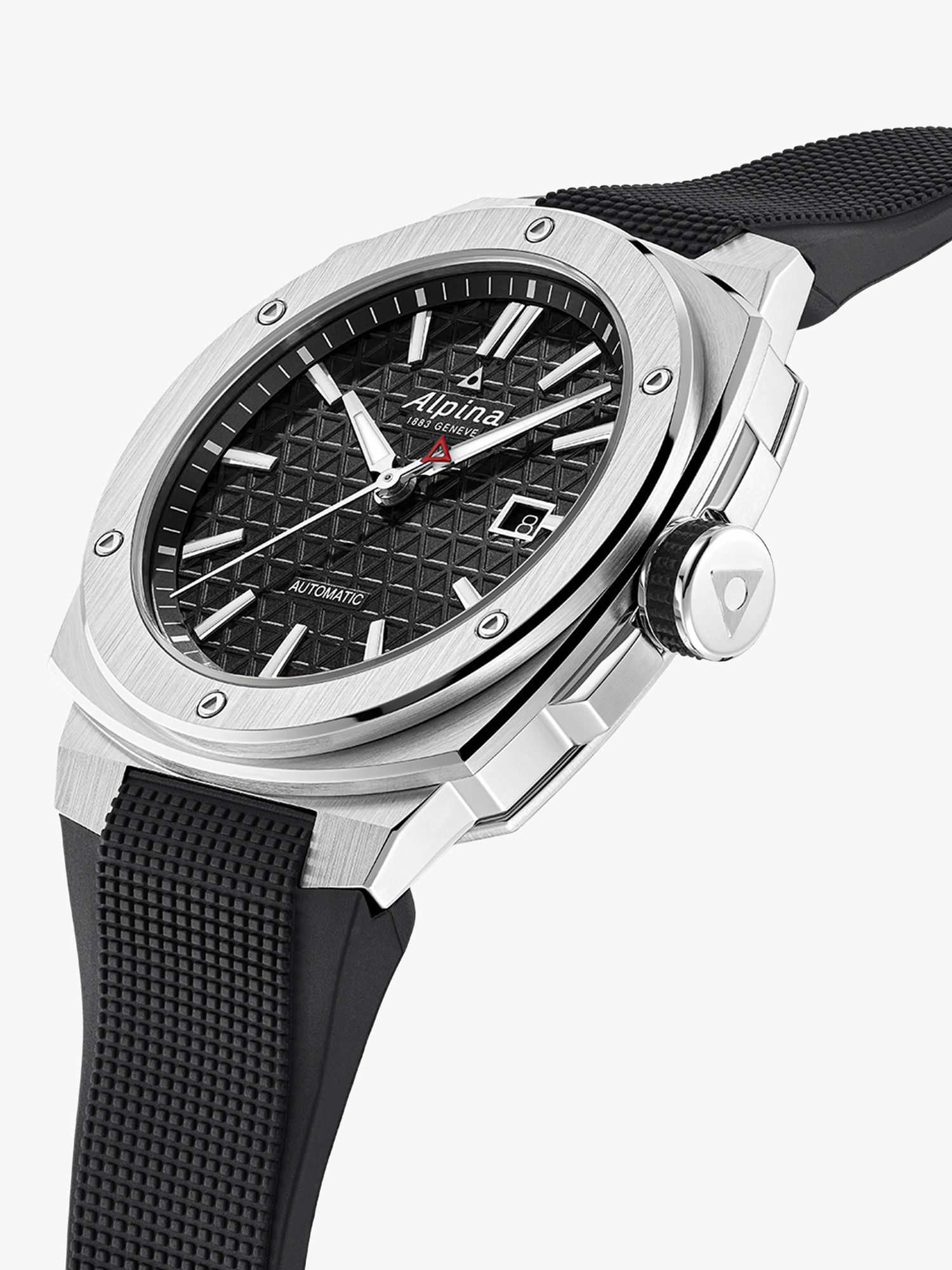 Alpina AL-525B4AE6 Men's Alpiner Extreme Date Automatic Rubber Strap Watch, Black