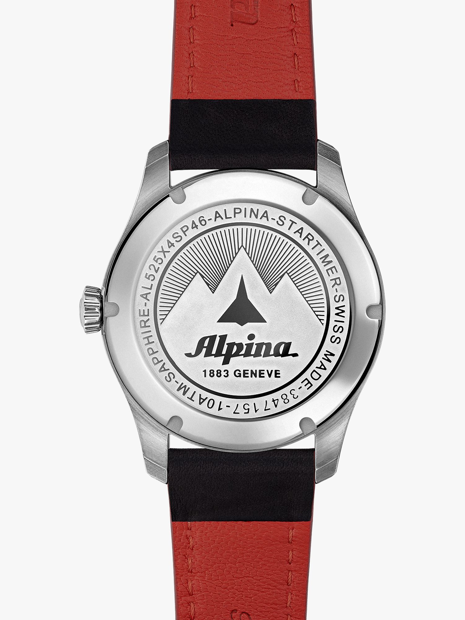 Buy Alpina AL-525BBG4S26 Men's Startimer Pilot Automatic Date Leather Strap Watch, Black Online at johnlewis.com