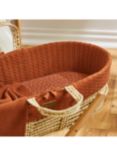 The Little Green Sheep Moses Basket Fitted Sheet, Terracotta