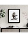 John Lewis Joanne Boon Thomas 'Yoga Lady' Framed Print & Mount, 53.5 x 43.5cm, Black/White