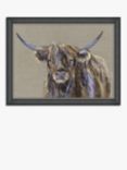 John Lewis Louise Luton 'Archie' Highland Cow Framed Print, 57 x 112cm, Brown/Multi