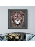 John Lewis Louise Luton 'Kendi' Lion Framed Print, 83 x 83cm, Brown/Multi