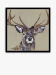 John Lewis Louise Luton 'Majesty' Stag Framed Print, 84.5 x 84.5cm, Brown/Multi