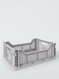 John Lewis Plastic Folding Storage Crate, Large, Grey
