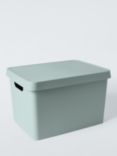 John Lewis ANYDAY Stackable Plastic Storage Box with Lid, Large, Sage