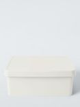 John Lewis ANYDAY Stackable Plastic Storage Box with Lid, Medium, Ecru