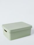 John Lewis ANYDAY Stackable Plastic Storage Box with Lid, Medium, Sage