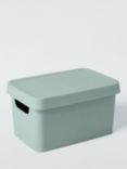 John Lewis ANYDAY Stackable Plastic Storage Box with Lid, Small, Sage