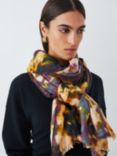 John Lewis Soft Focus Floral Blooms Wool & Cotton Blend Scarf, Multi