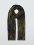 John Lewis Vapour Print Texture Scarf, Green/Multi