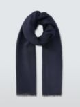 John Lewis Wool Modal Blend Scarf, Navy