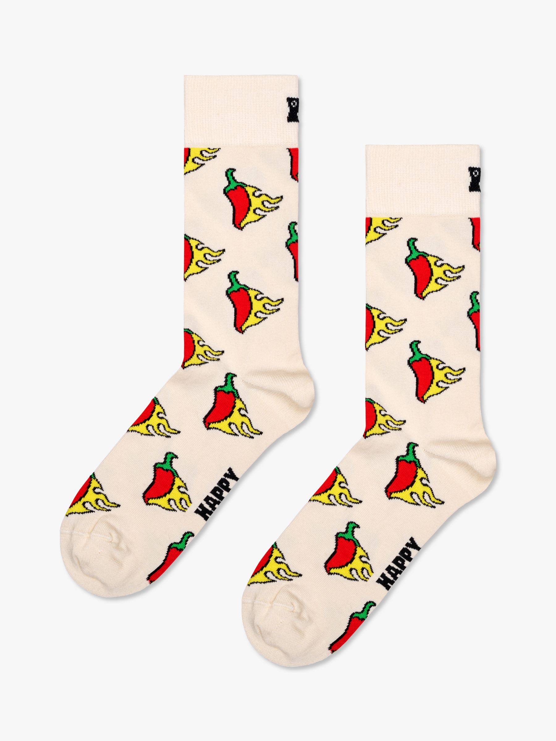 Happy Socks Hot Chili Socks, One Size, White/Multi