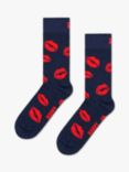 Happy Socks Kisses Socks, One Size, Navy/Multi