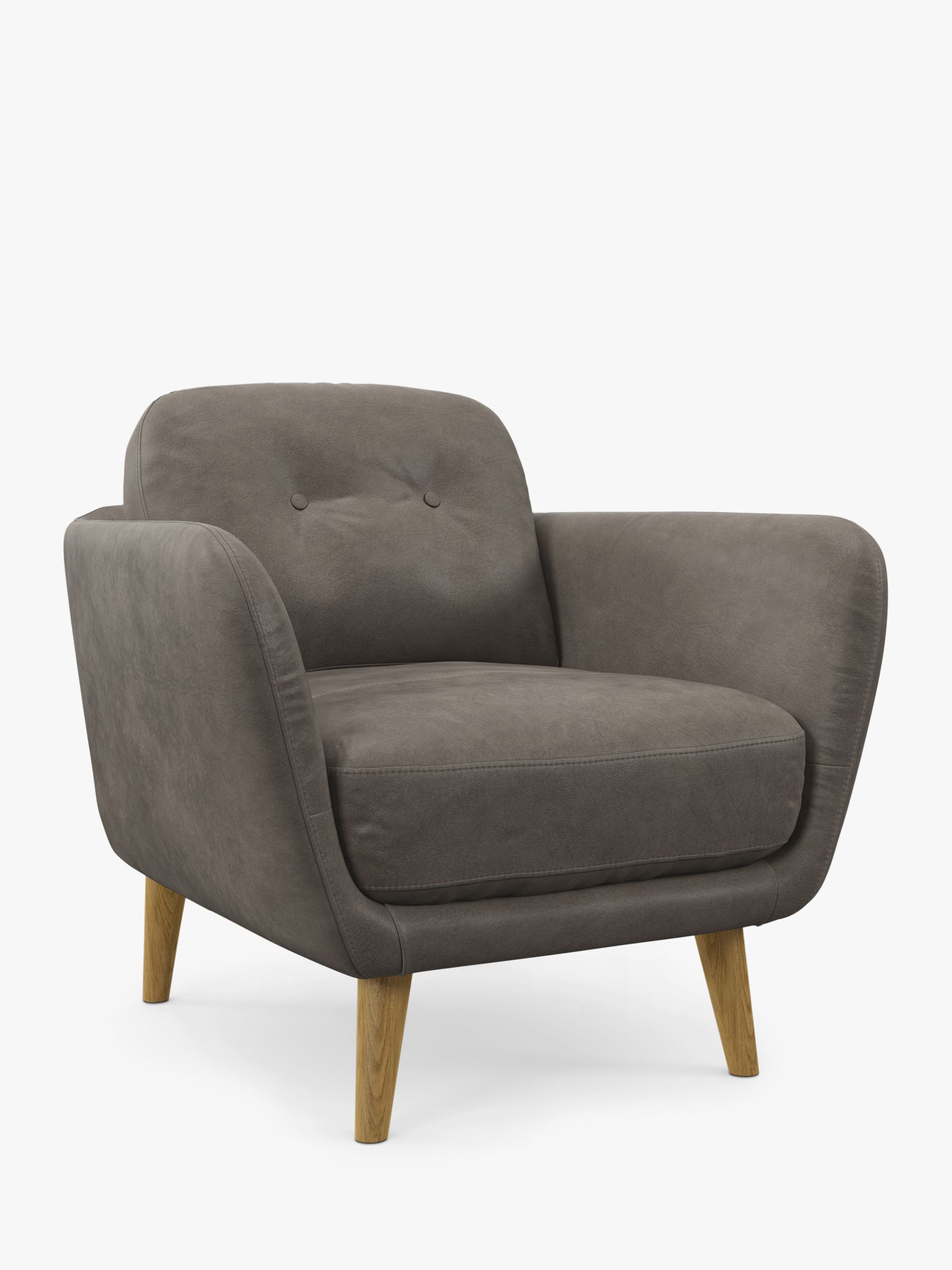 John Lewis Arlo Leather Armchair, Light Leg