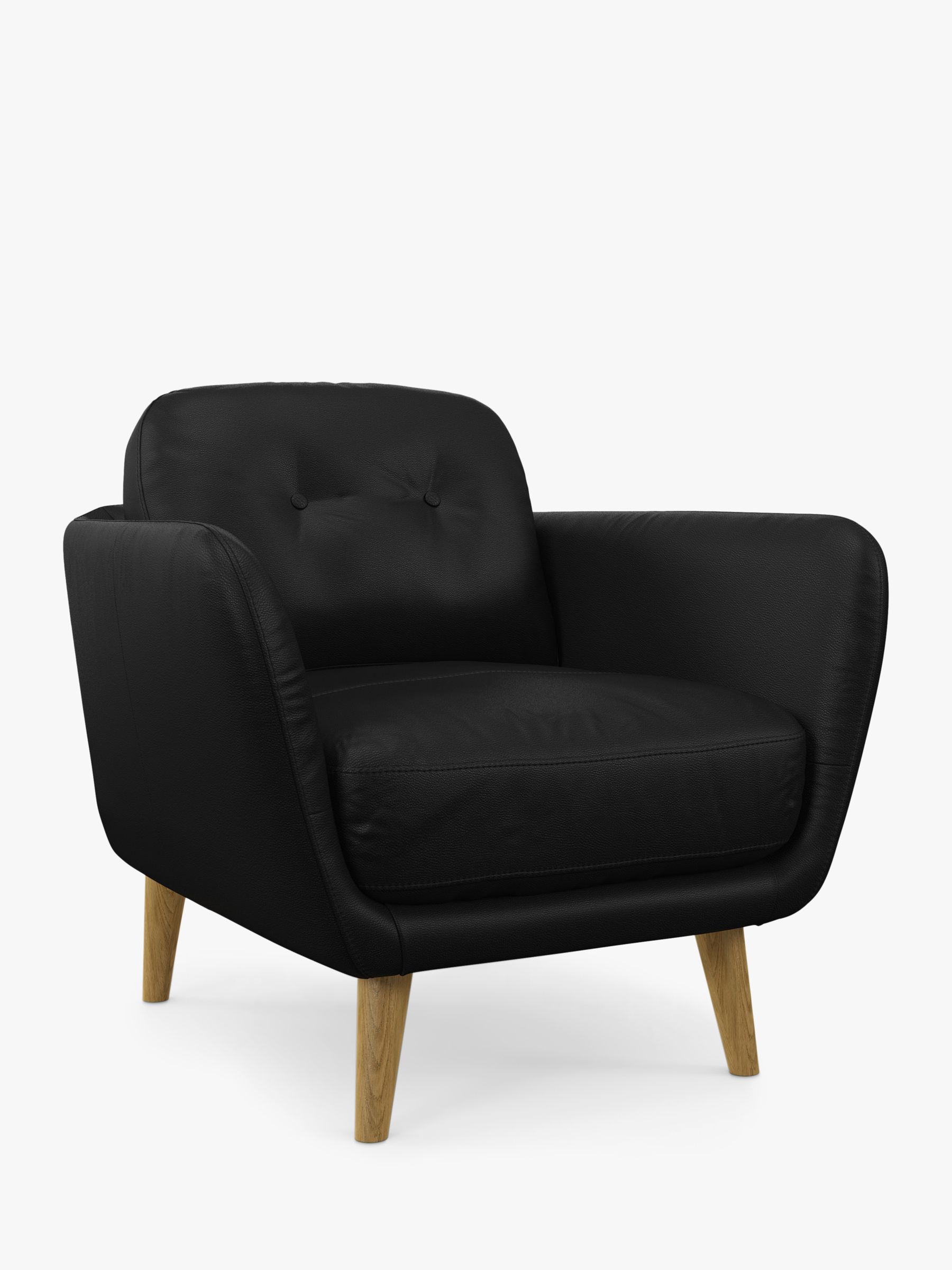 John Lewis Arlo Leather Armchair, Light Leg