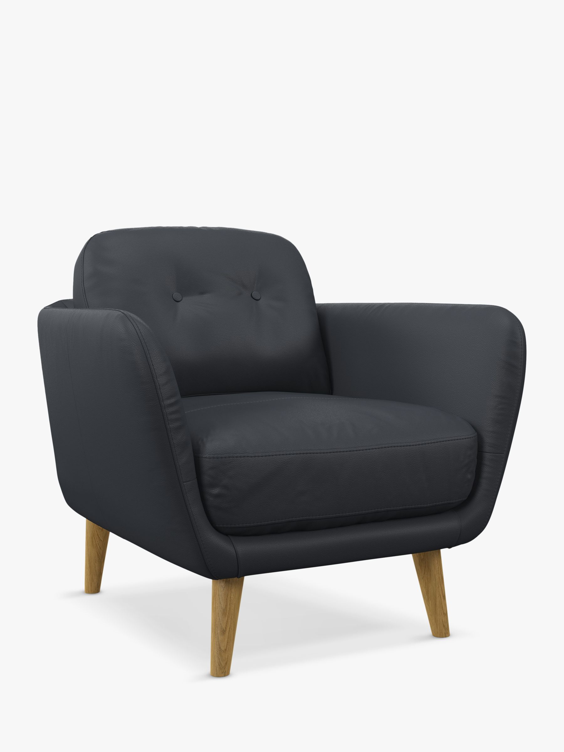 John Lewis Arlo Leather Armchair, Light Leg