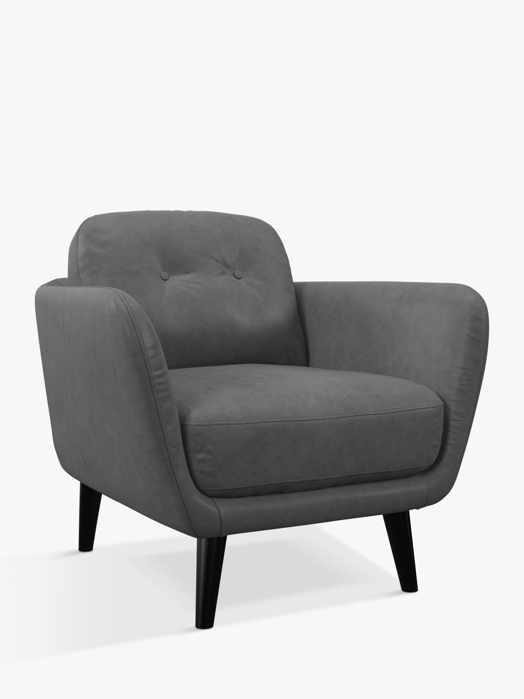 John Lewis Arlo Leather Armchair, Dark Leg