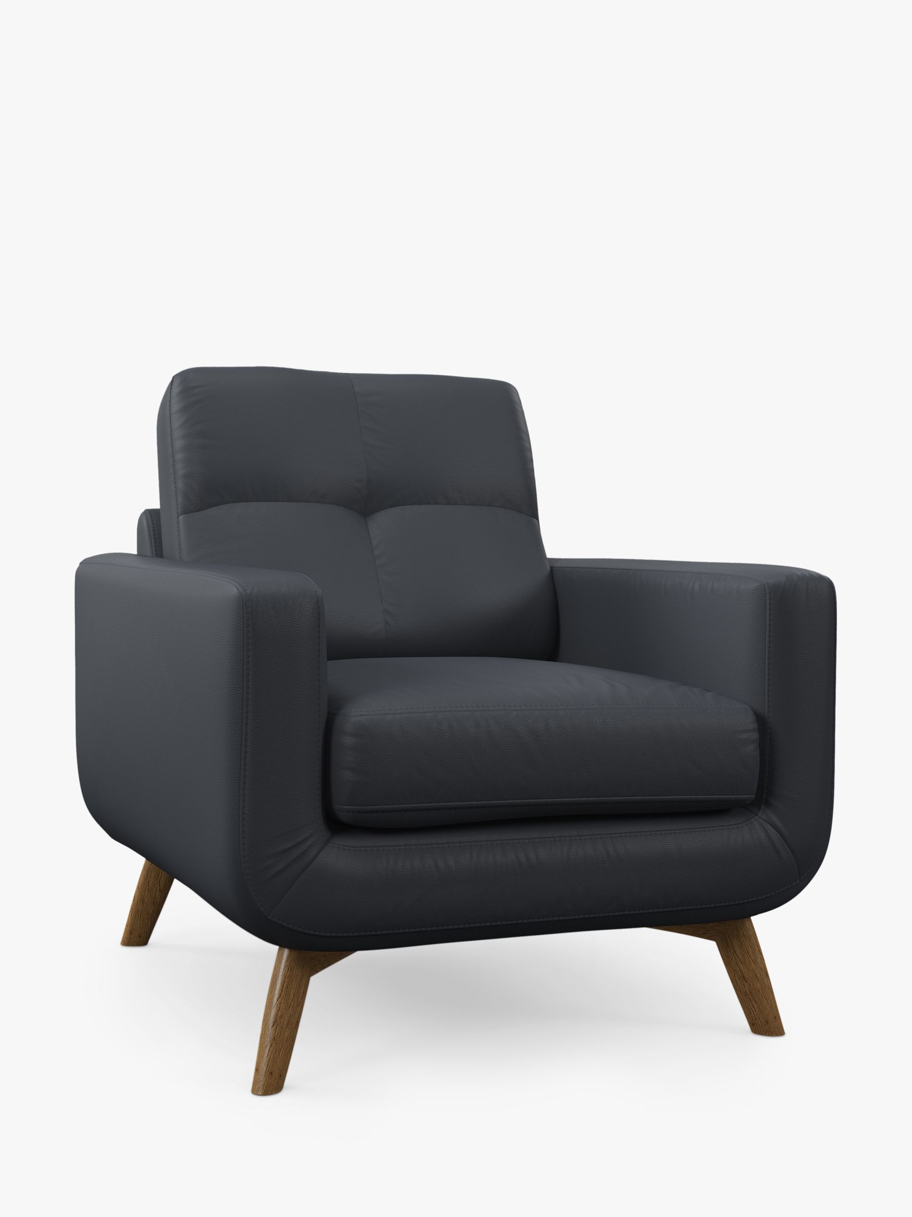 John Lewis Barbican Leather Armchair, Light Leg