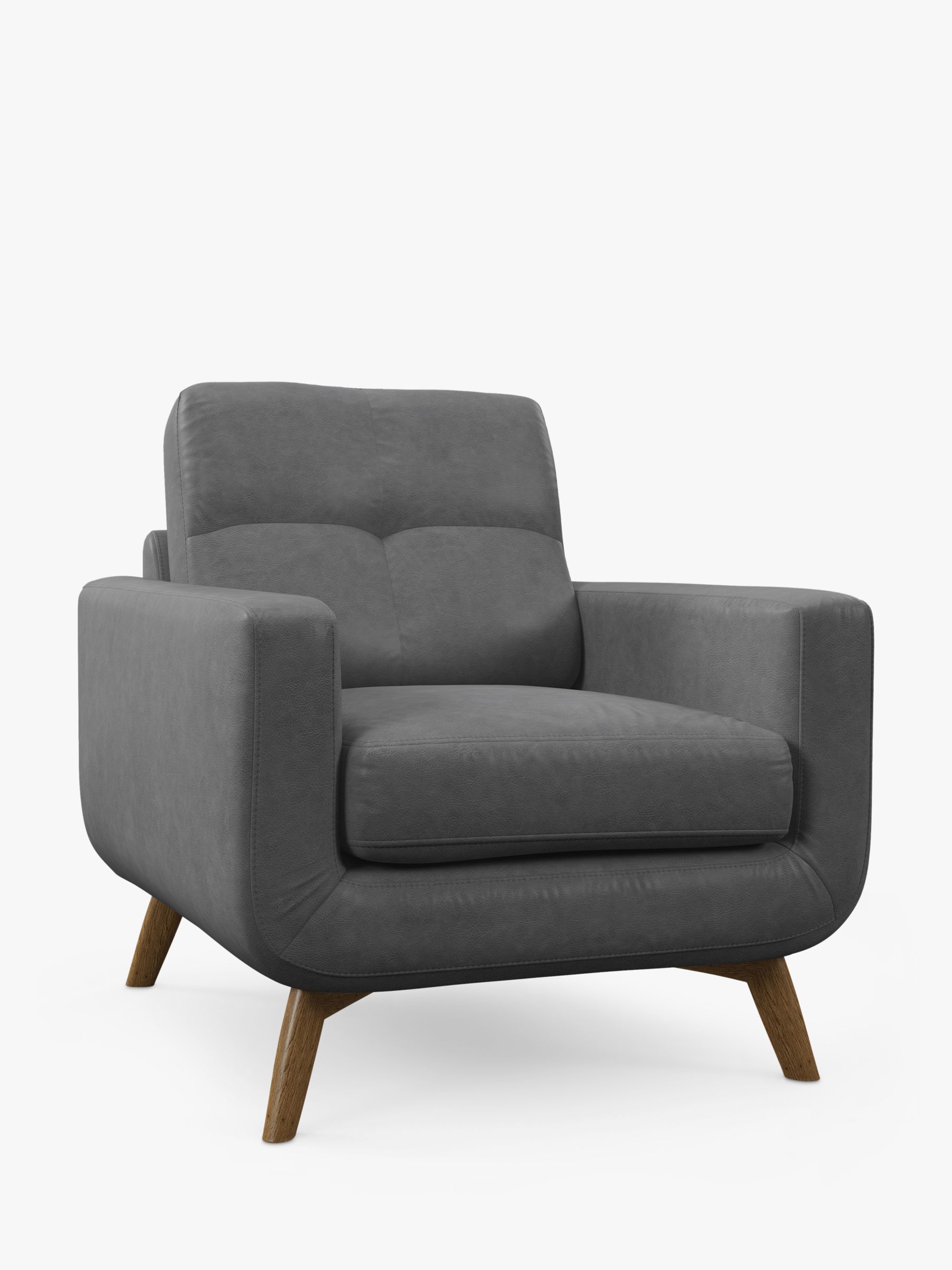 John Lewis Barbican Leather Armchair, Light Leg