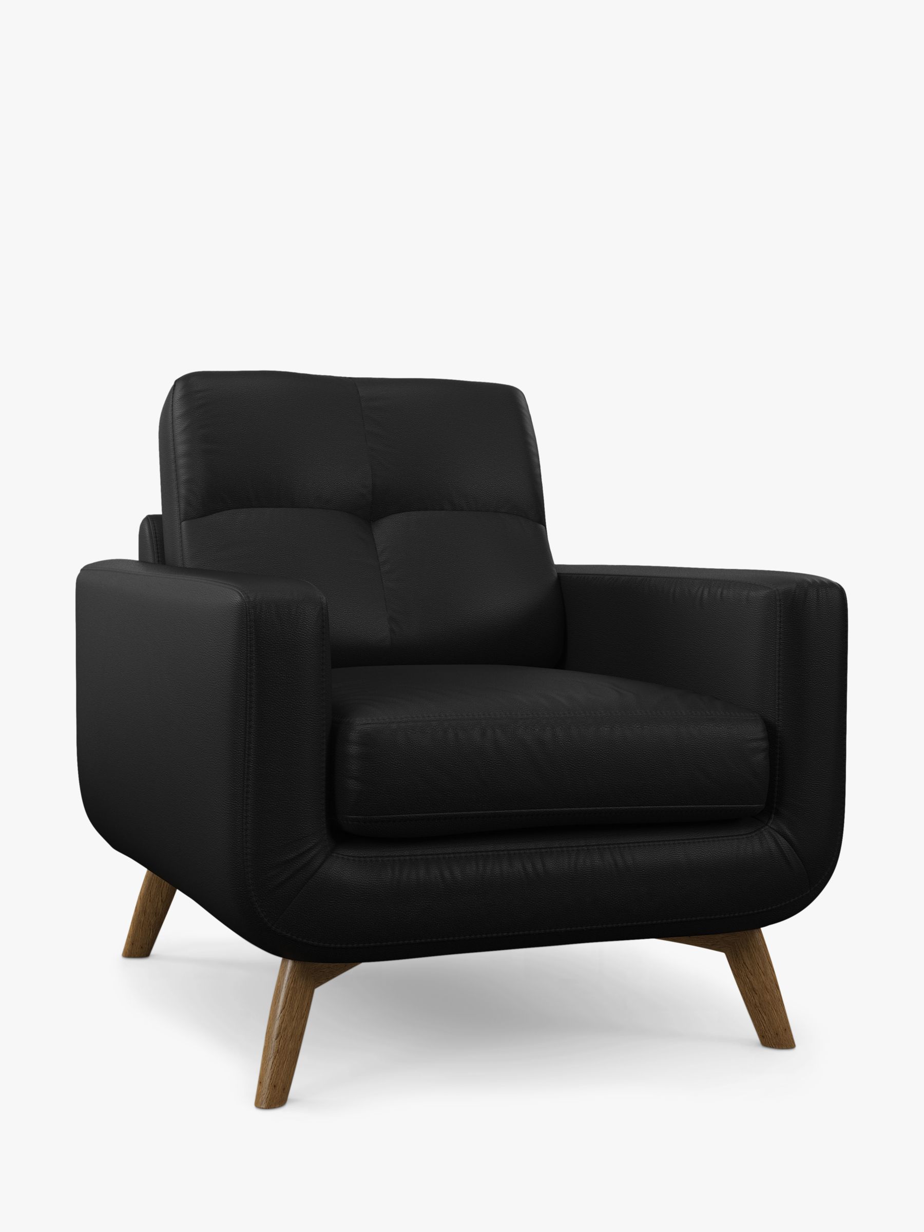 John Lewis Barbican Leather Armchair, Light Leg