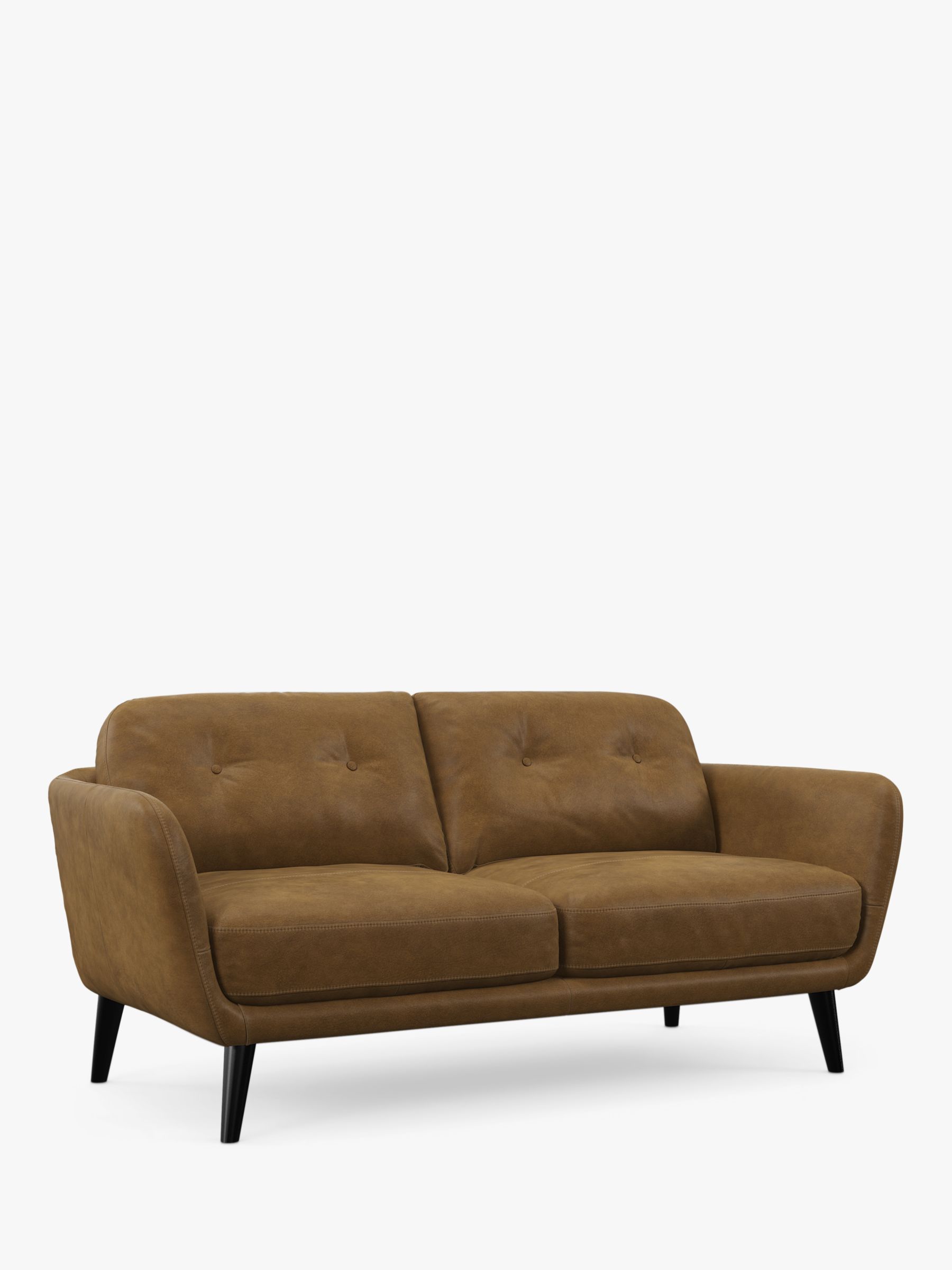 John Lewis Arlo Medium 2 Seater Leather Sofa, Dark Leg