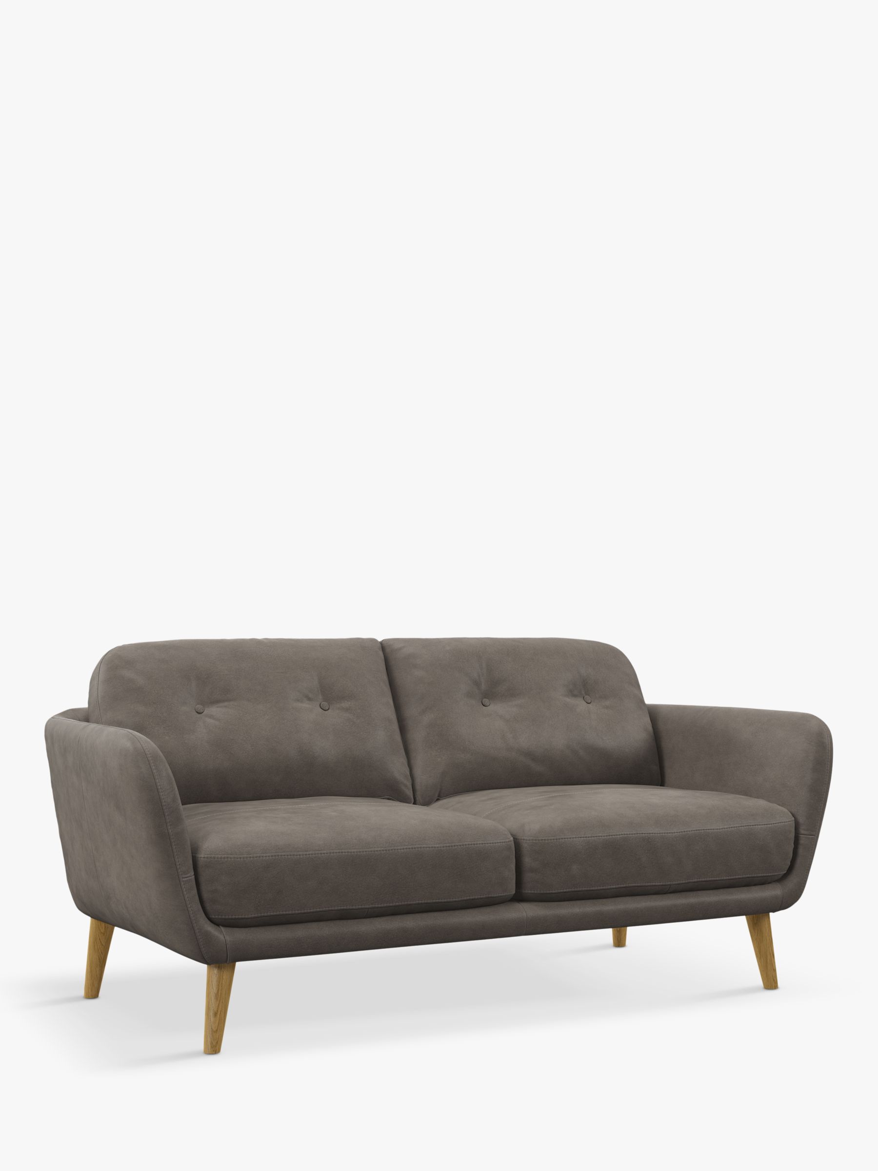 John Lewis Arlo Medium 2 Seater Leather Sofa, Light Leg