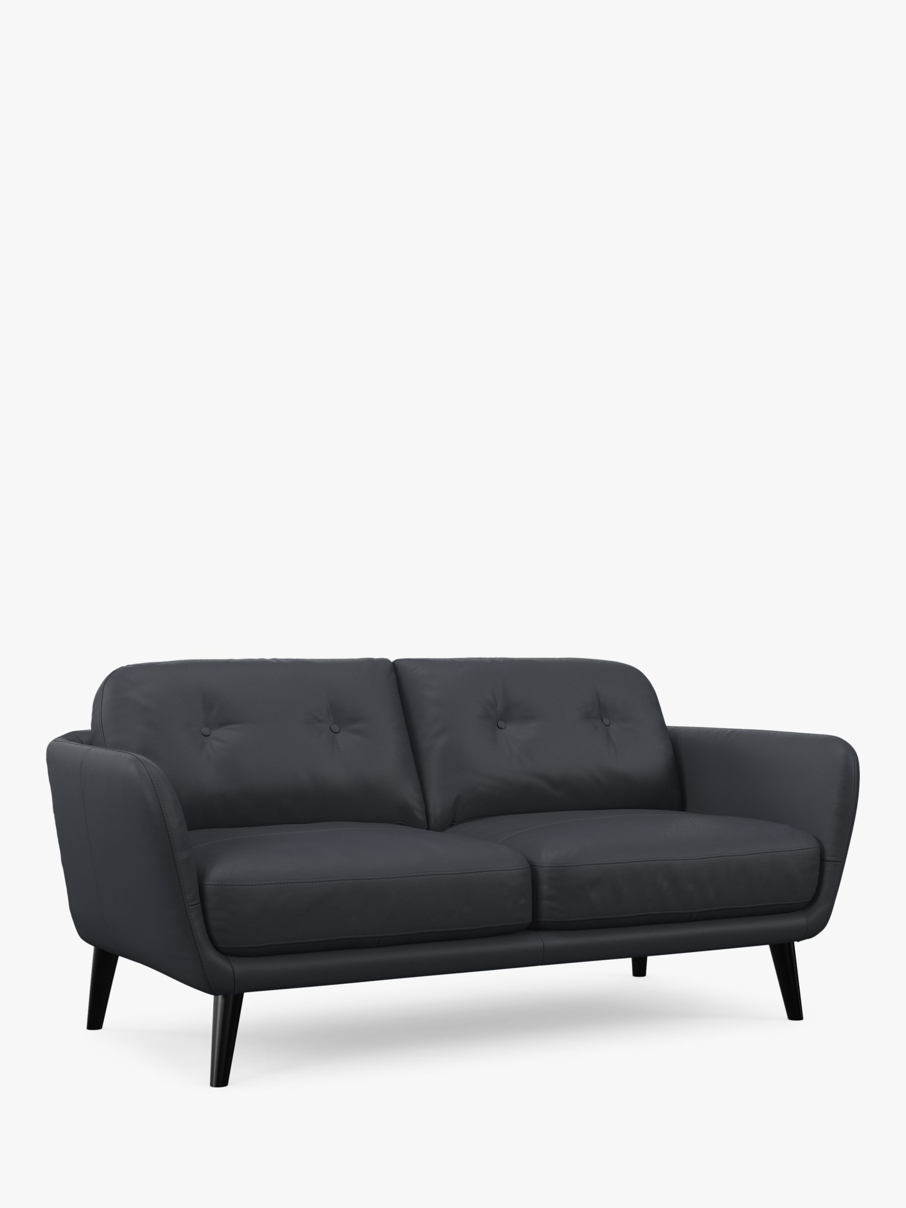 John Lewis Arlo Medium 2 Seater Leather Sofa, Dark Leg