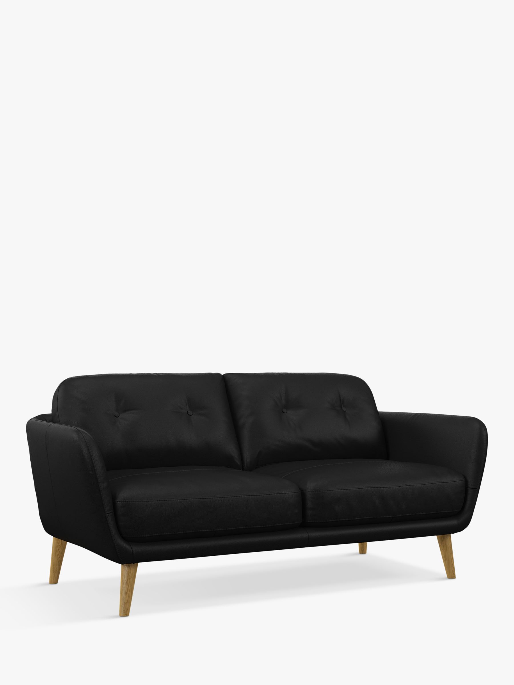 John Lewis Arlo Medium 2 Seater Leather Sofa, Light Leg