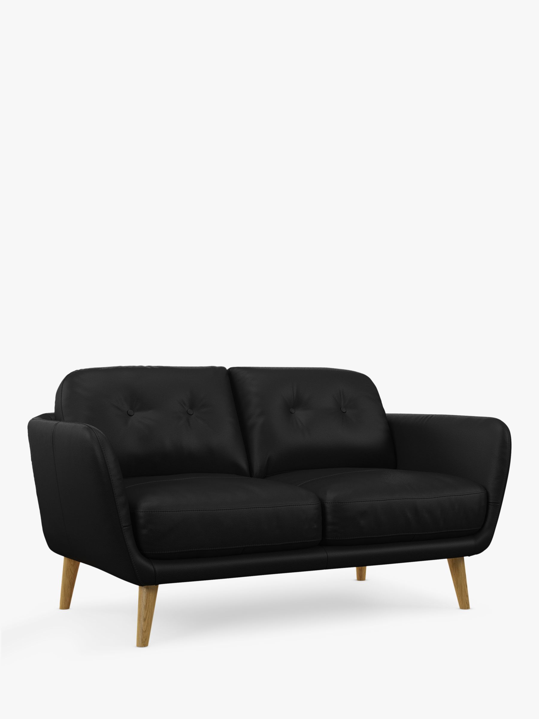 John Lewis Arlo Small 2 Seater Leather Sofa, Light Leg