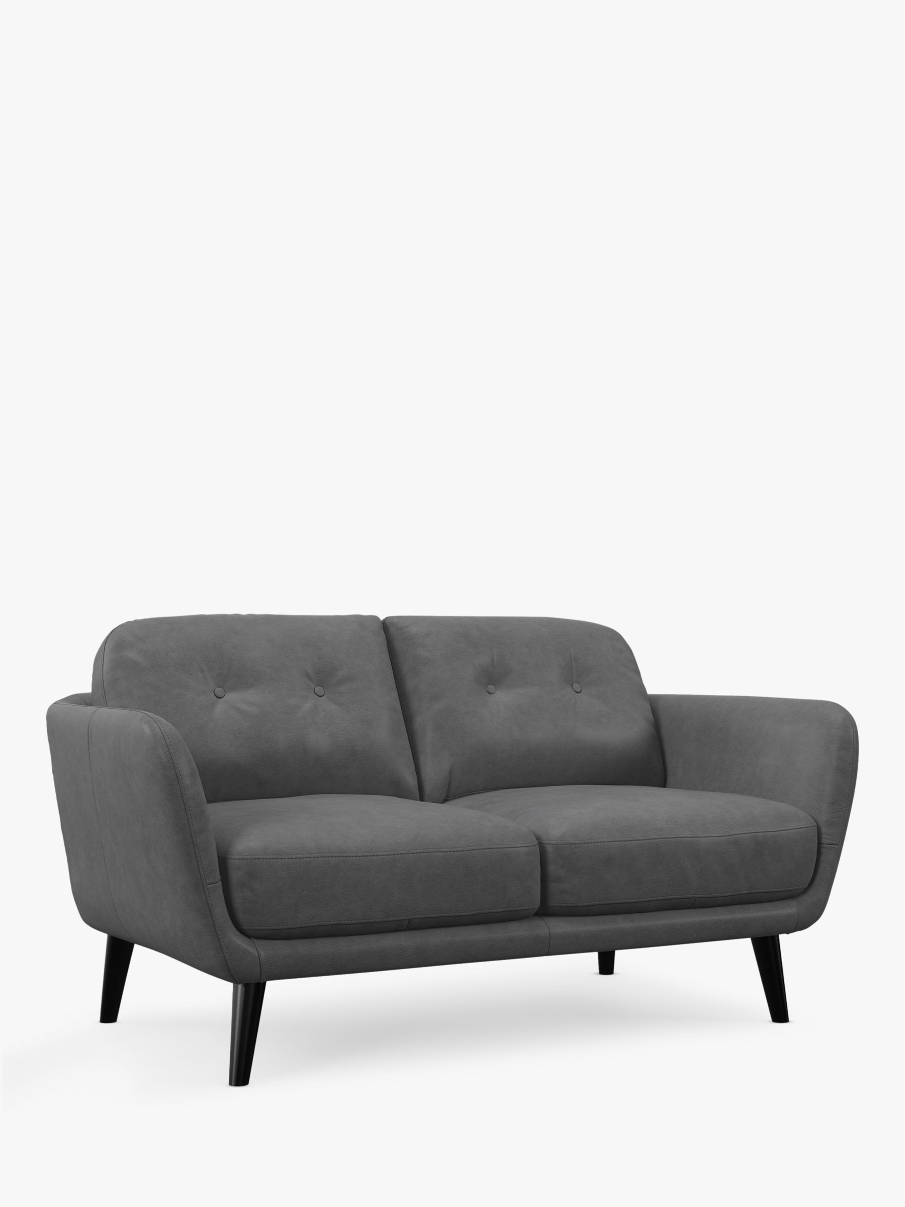 John Lewis Arlo Small 2 Seater Leather Sofa, Dark Leg