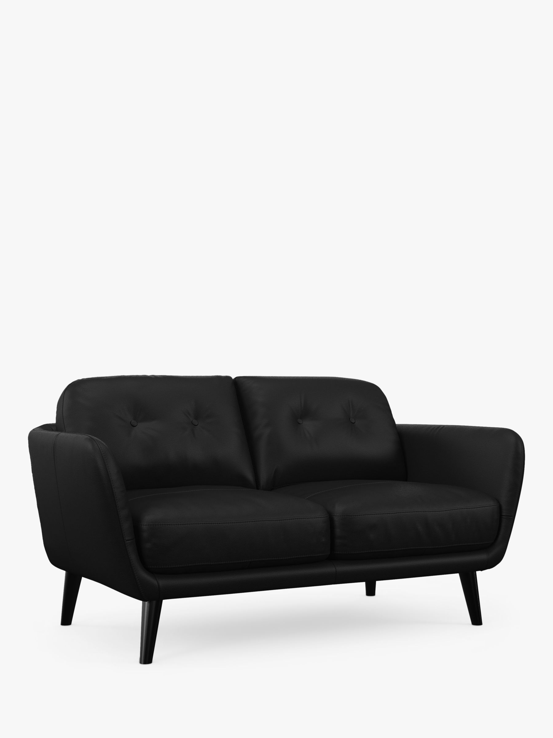 John Lewis Arlo Small 2 Seater Leather Sofa, Dark Leg