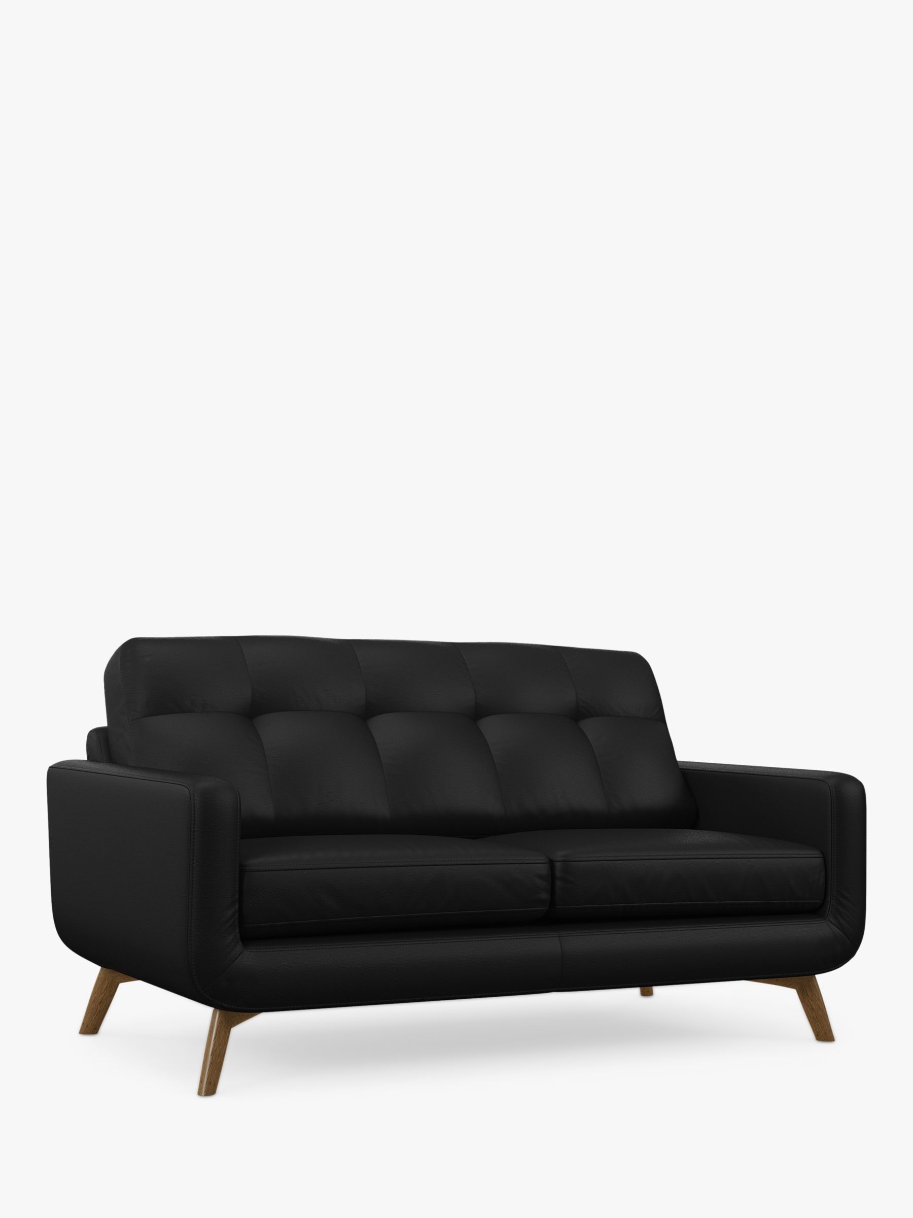 John Lewis Barbican Medium 2 Seater Leather Sofa, Light Leg