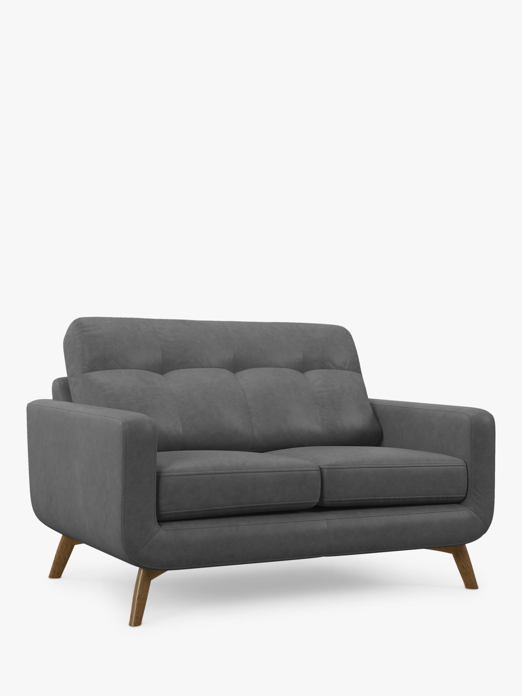 John Lewis Barbican Small 2 Seater Leather Sofa, Light Leg