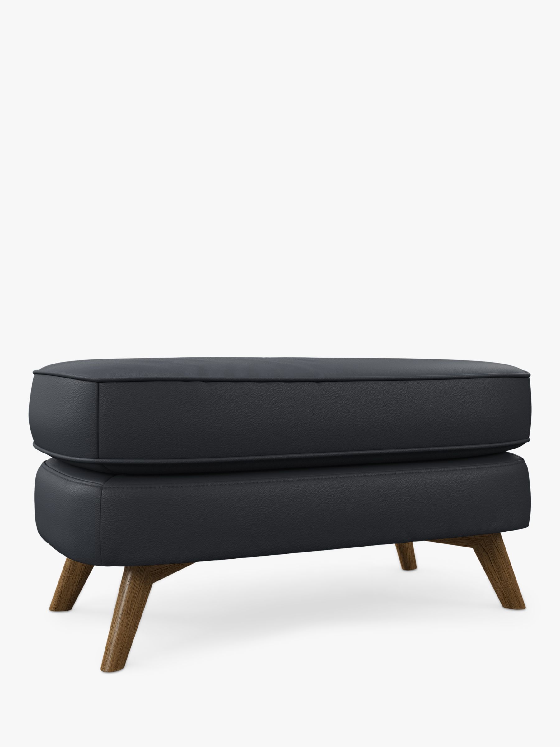 John Lewis Barbican Leather Footstool, Light Leg